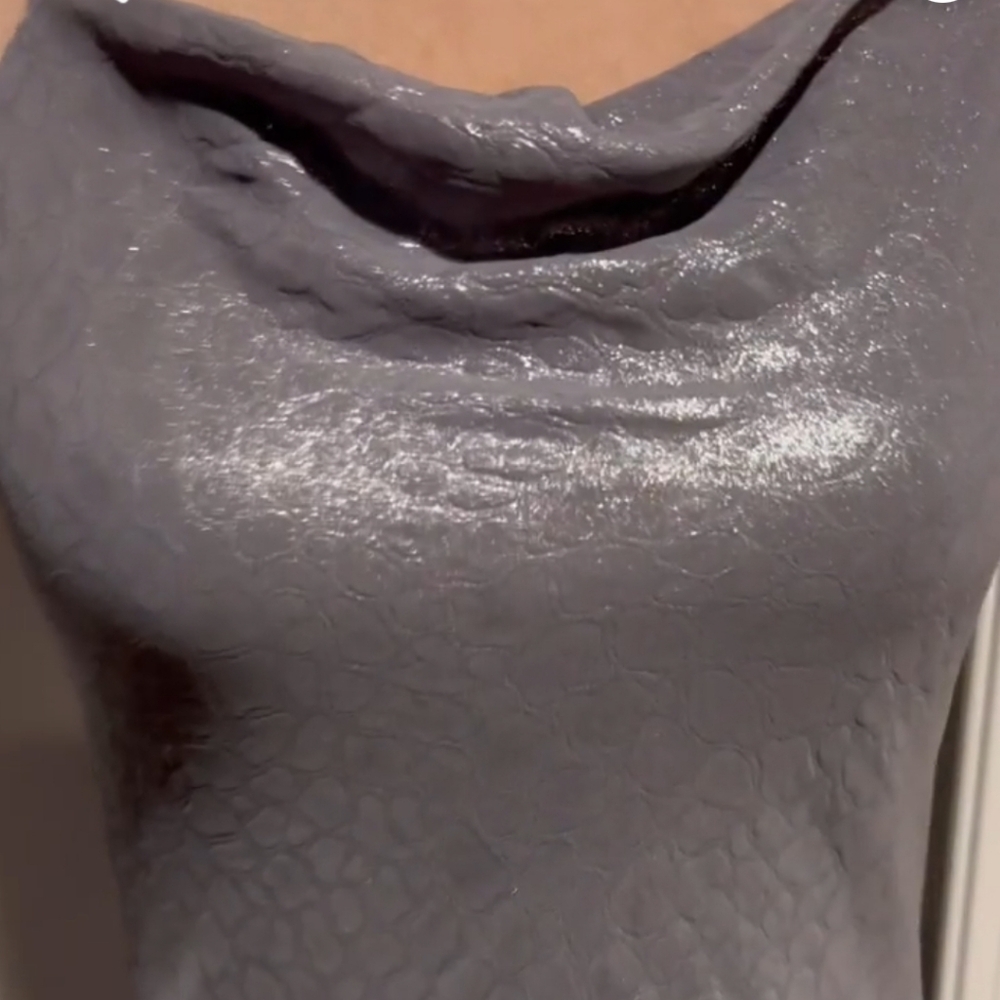 NWT Urban Outfitters Silence Silver shimer Snake Print Dress fully lined. L - Picture 10 of 10